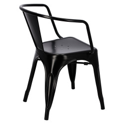 Krzesło Metalowe Paris Arms (Czarne, Inspirowane Tolix)