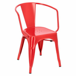 Krzesło Metalowe Paris Arms (Czerwone, Inspirowane Tolix)