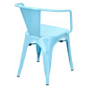 Krzesło Metalowe Paris Arms (Niebieskie, Inspirowane Tolix)