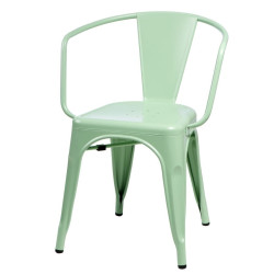 Krzesło Metalowe Paris Arms (Zielone, Inspirowane Tolix)
