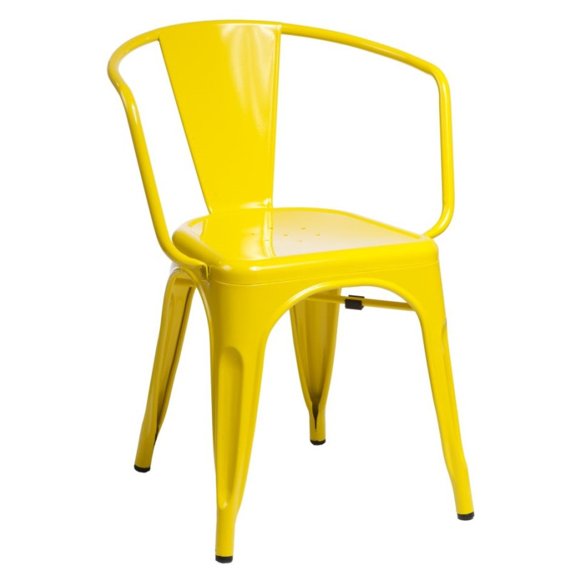 Krzesło Metalowe Paris Arms (Żółte, Inspirowane Tolix)