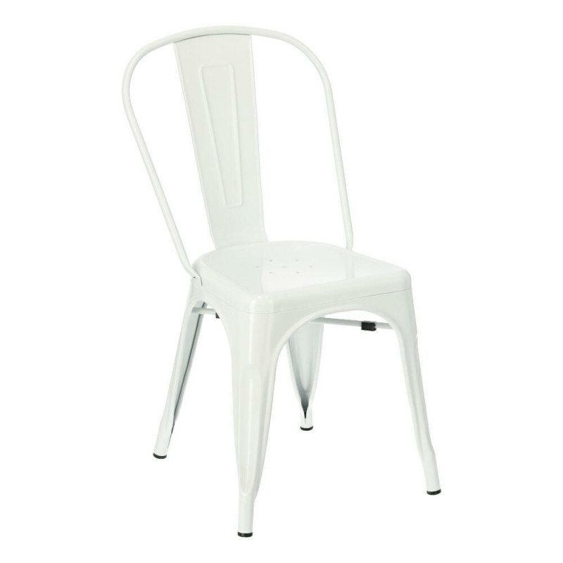 Krzesło Metalowe Paris, Białe, Inspirowane Tolix
