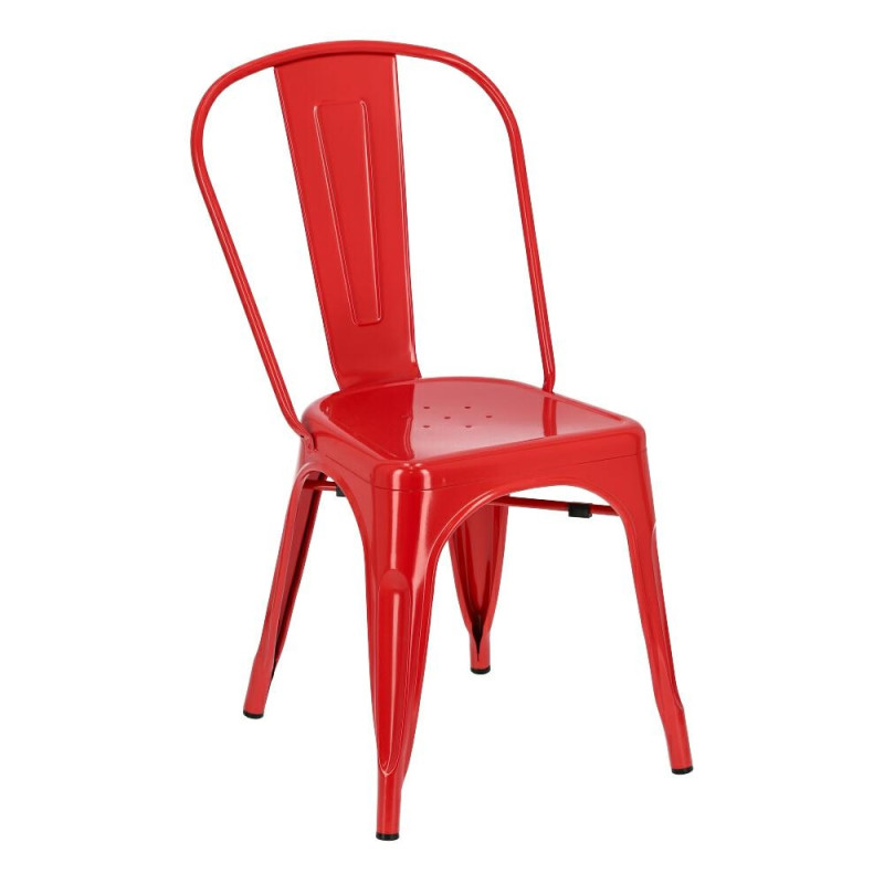 Krzesło Metalowe Paris, Czerwone, Inspirowane Tolix