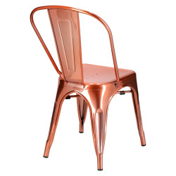 Krzesło Metalowe Paris, Miedziane, Inspirowane Tolix