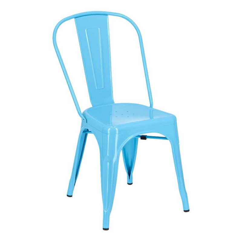 Krzesło Metalowe Paris, Niebieskie, Inspirowane Tolix