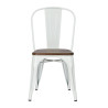 Krzesło Metalowe Paris Wood, Szare, Orzechowe Siedzisko, Inspirowane Tolix
