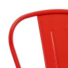 Krzesło Metalowe Paris Wood, Czerwone, Drewniane Siedzisko, Inspirowane Tolix