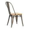 Krzesło Metalowe Paris Wood, Drewniane Siedzisko, Inspirowane Tolix