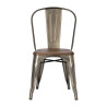 Krzesło Metalowe Paris Wood, Orzechowe Siedzisko, Inspirowane Tolix