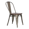 Krzesło Metalowe Paris Wood, Orzechowe Siedzisko, Inspirowane Tolix