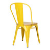 Krzesło Metalowe Paris Wood, Żółte, Drewniane Siedzisko, Inspirowane Tolix