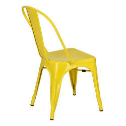 Krzesło Metalowe Paris, Żółte, Inspirowane Tolix