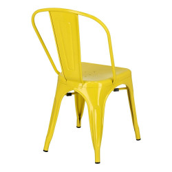 Krzesło Metalowe Paris, Żółte, Inspirowane Tolix