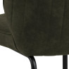 Krzesło Tapicerowane Patricia, Zielone, Pionowe Przeszycia, Bez Podłokietników