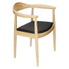 Krzesło Drewniane President (Naturalne, Czarne Siedzisko, Inspirowane Kennedy Chair)