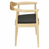 Krzesło Drewniane President (Naturalne, Czarne Siedzisko, Inspirowane Kennedy Chair)