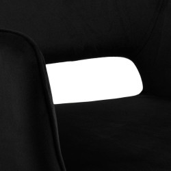 Krzesło Tapicerowane Ranja, Czarne, Podłokietniki, Czarne Metalowe Nogi