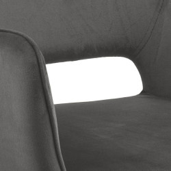 Krzesło Tapicerowane Ranja, Ciemne Szare, Podłokietniki, Czarne Metalowe Nogi