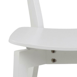 Krzesło Drewniane Roxby, Białe Siedzisko i Oparcie oraz Podstawa