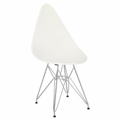 Krzesło Rush, Białe, Chromowane Nogi, Inspirowane DSR