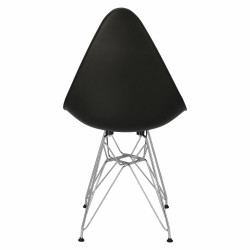 Krzesło Rush, Czarne, Chromowane Nogi, Inspirowane DSR