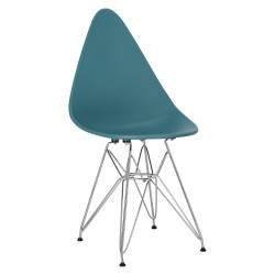 Krzesło Rush, Ciemne Zielone, Chromowane Nogi, Inspirowane DSR