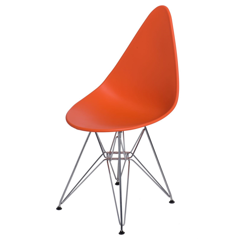 Krzesło Rush, Pomarańczowe, Chromowane Nogi, Inspirowane DSR