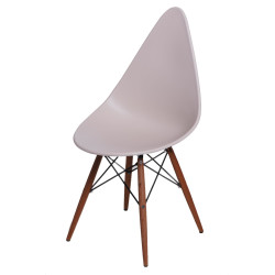 Krzesło Rush, Beżowe, Drewniane i Ciemne Nogi, Inspirowane DSW