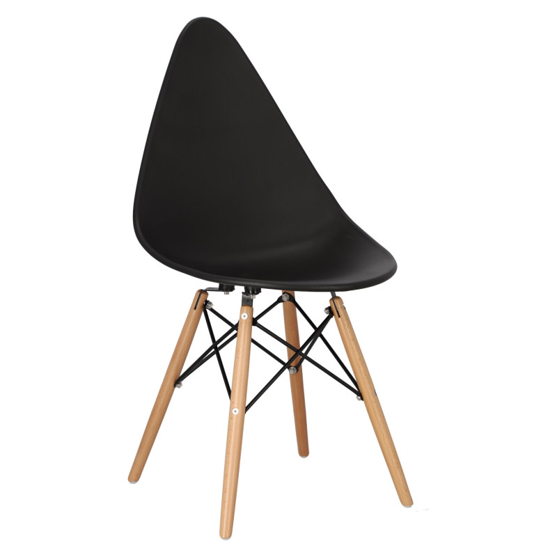 Krzesło Rush, Czarne, Drewniane Nogi, Inspirowane DSW