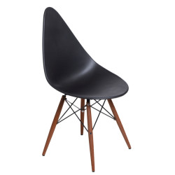 Krzesło Rush, Czarne, Drewniane i Ciemne Nogi, Inspirowane DSW