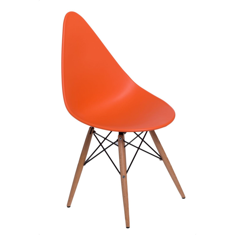 Krzesło Rush, Pomarańczowe, Drewniane Nogi, Inspirowane DSW