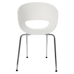 Krzesło Shell, Białe, Chromowane Nogi