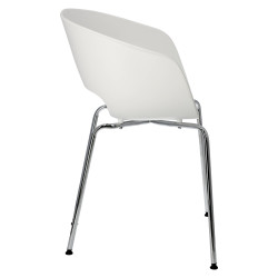 Krzesło Shell, Białe, Chromowane Nogi