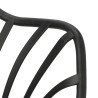 Krzesło Sirena, Czarne, Ażurowe z Podłokietnikami, Skórzana i Miękka Poduszka, Drewniane Nogi