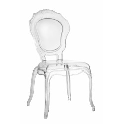 Krzesło Transparentne Queen, Połysk, Glamour, Bez Podłokietników
