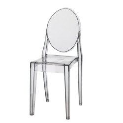 Krzesło Glamour Viki (Szare, Transparentne, Przezroczyste, Inspirowane Victoria Ghost)
