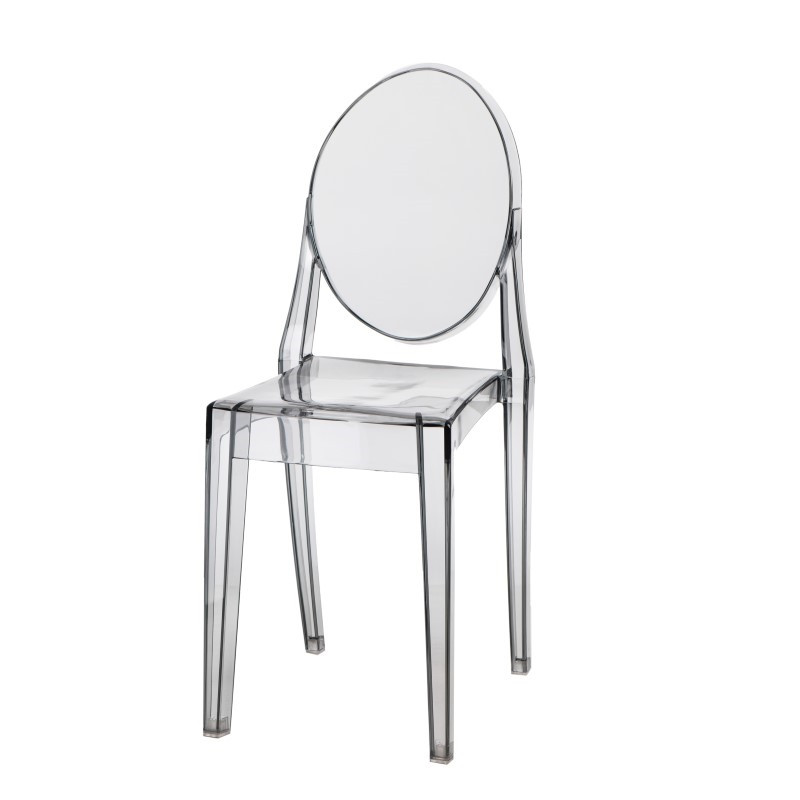 Krzesło Glamour Viki (Szare, Transparentne, Przezroczyste, Inspirowane Victoria Ghost)