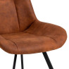 Krzesło Tapicerowane Waylor, Brązowe, Pikowane, Czarne Metalowe Nogi