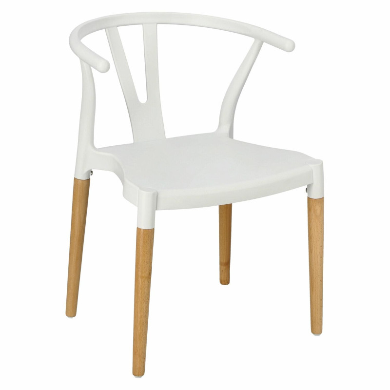 Krzesło Drewniane Wicker Białe, Inspirowane Wishbone