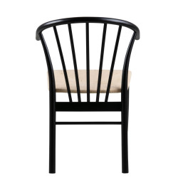 Krzesło Drewniane Cassandra, Czarne, Naturalne, Siedzisko z Plecionki