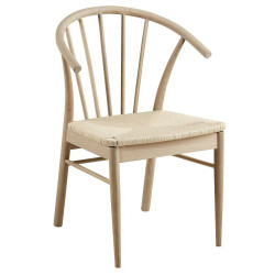 Krzesło Drewniane Cassandra, Bielony Dąb, Naturalne, Siedzisko z Plecionki