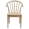 Krzesło Drewniane Cassandra, Bielony Dąb, Naturalne, Siedzisko z Plecionki