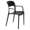 Krzesło Czarne Flexi, z podłokietnikiem, z tworzywa, lekkie