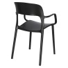 Krzesło Czarne Flexi, z podłokietnikiem, z tworzywa, lekkie