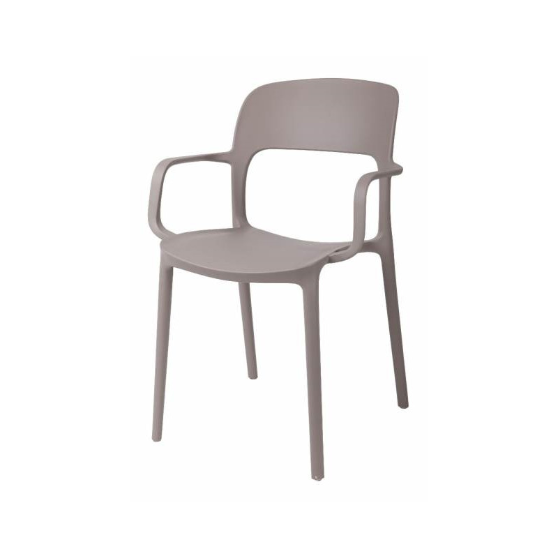 Krzesło Szare Flexi, z podłokietnikiem, z tworzywa, lekkie
