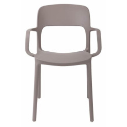 Krzesło Szare Flexi, z podłokietnikiem, z tworzywa, lekkie