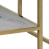 Stolik Kawowy Alisma, Kwadratowy 80x80cm, Marmurowy Blat, Półka, Złote Nogi