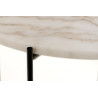Stolik Kawowy Avila, Okrągły 52 cm, Niski, Biały Marmur, Metalowa Podstawa