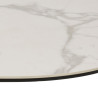 Stolik Kawowy Barnsley S, Marmurowy, Ceramiczny Szklany Blat, Czarna Metalowa Podstawa