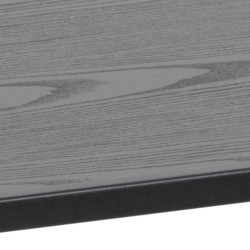 Stolik Kawowy Seaford, 100x50 cm, Czarny Blat Imitujący Drewno, Czarna Metalowa Podstawa